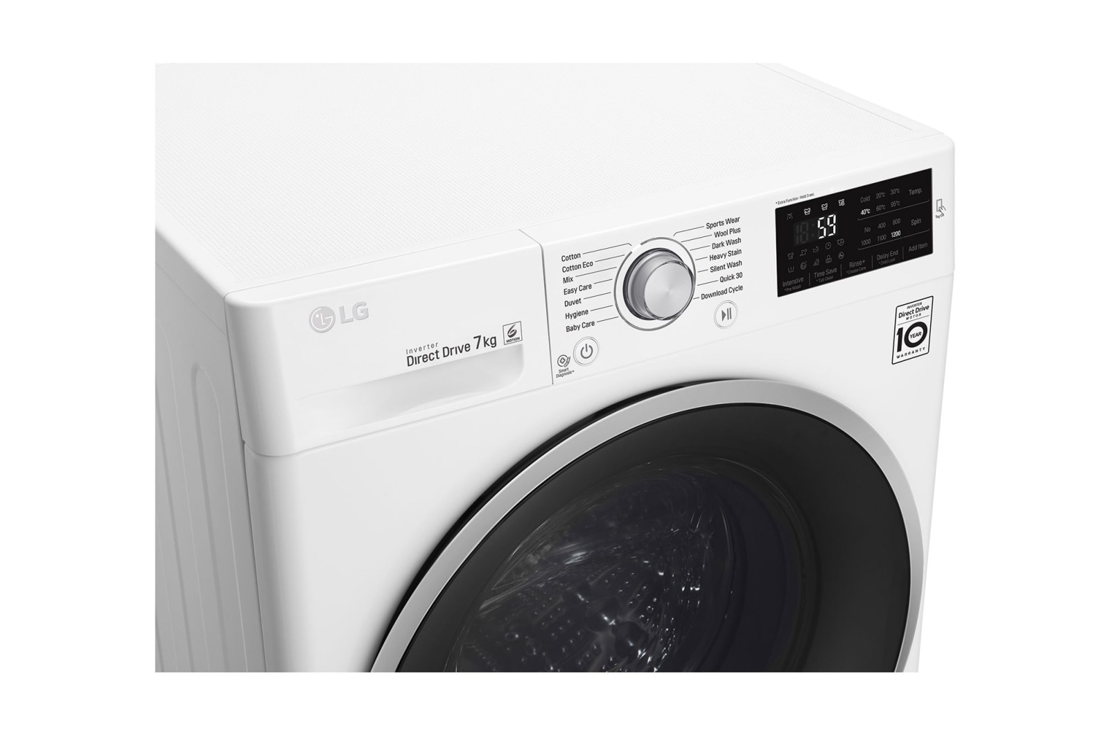 LG 7kg Front Loader Washing Machine with 6 Motion Direct Drive, WD1207NCW