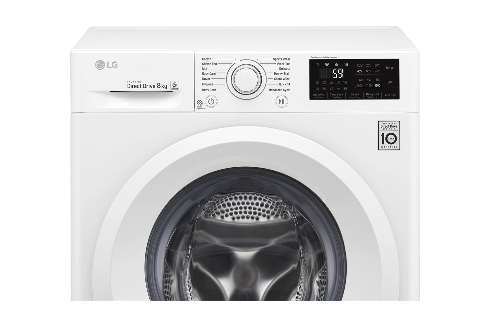 LG 8kg Front Loader Washing Machine with 6 Motion Direct Drive, WD1208TC4W