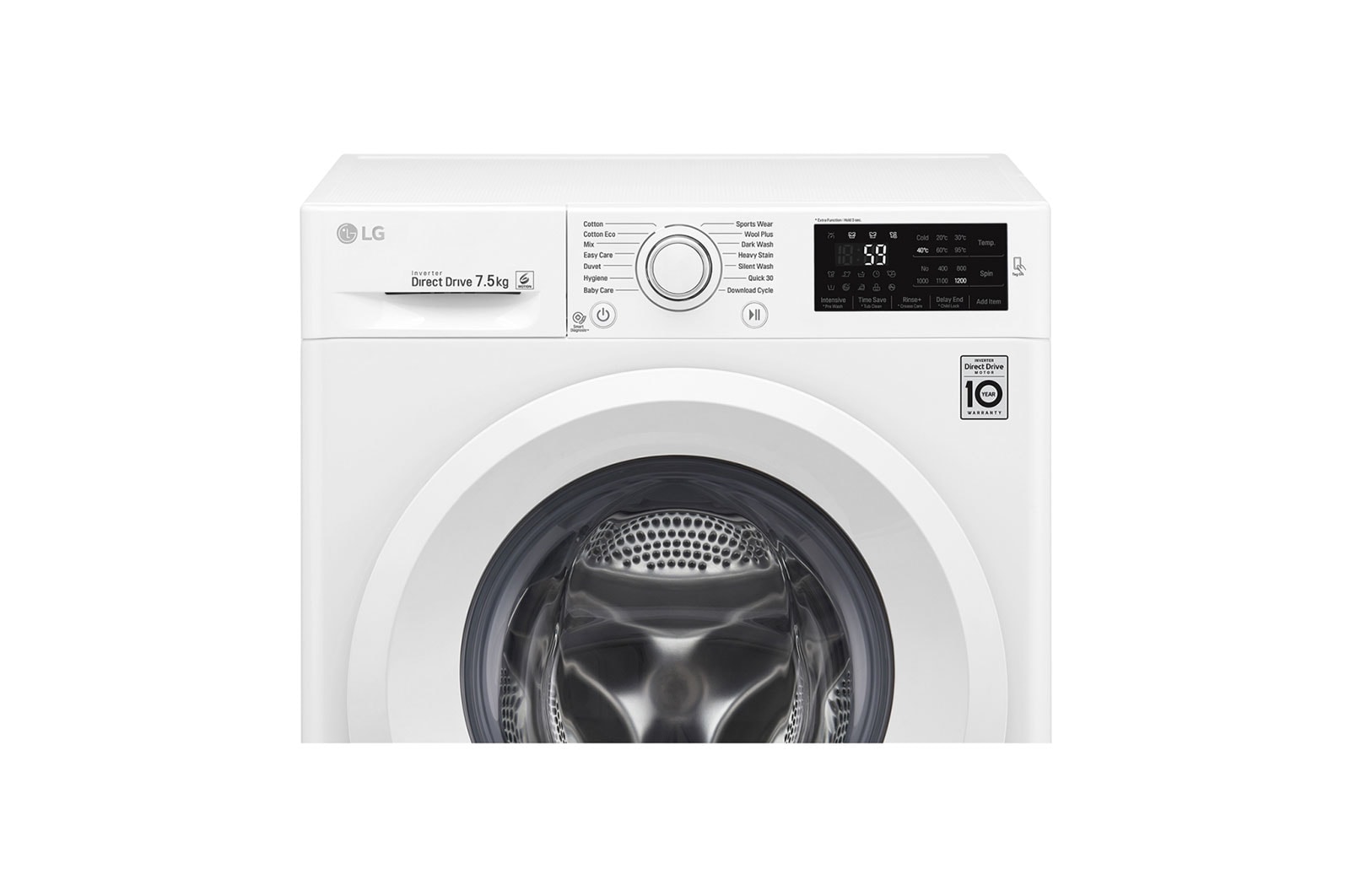 LG 7.5kg Front Loader Washing Machine with 6 Motion Direct Drive, WD1275TC5W