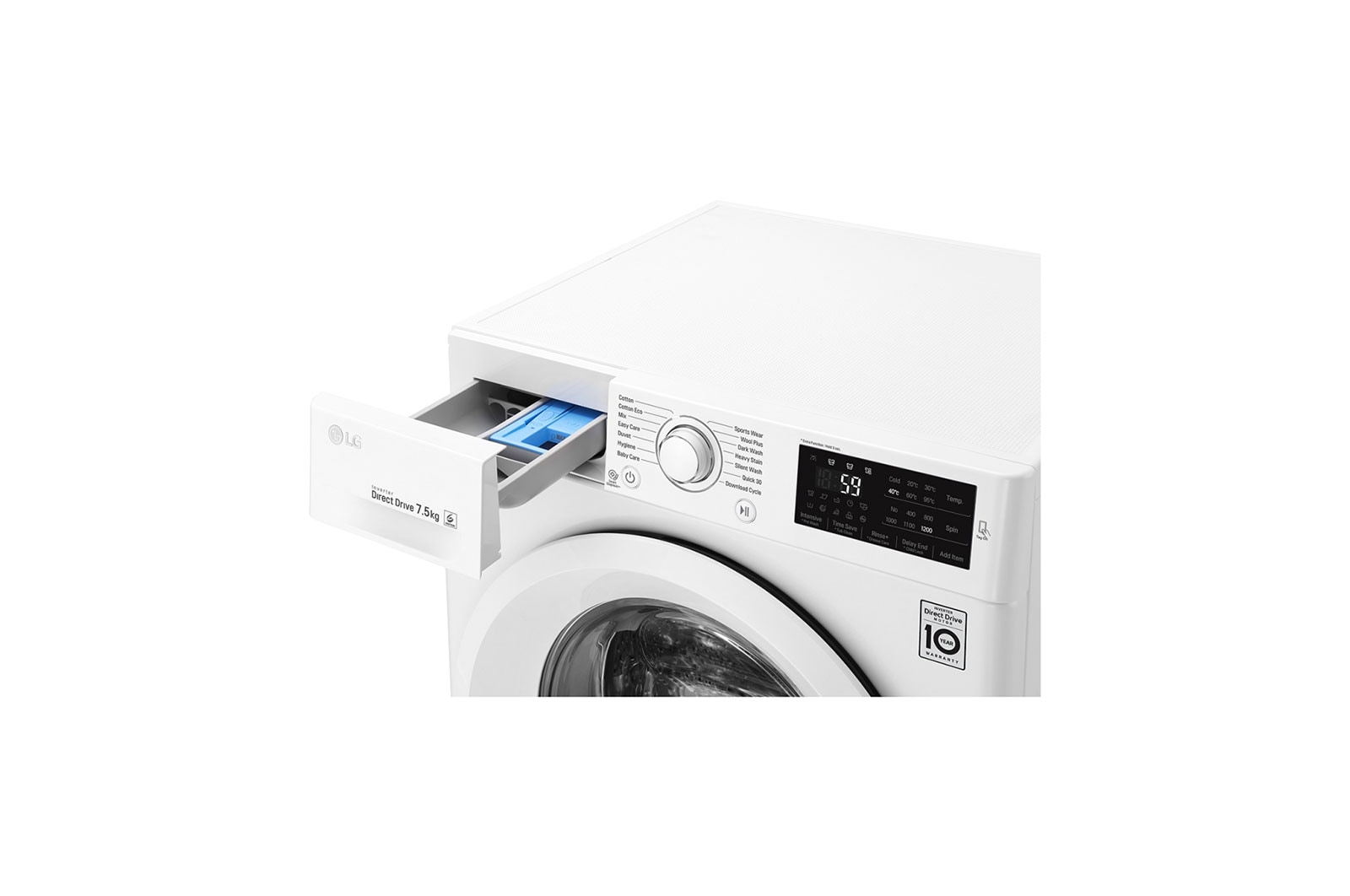 LG 7.5kg Front Loader Washing Machine with 6 Motion Direct Drive, WD1275TC5W