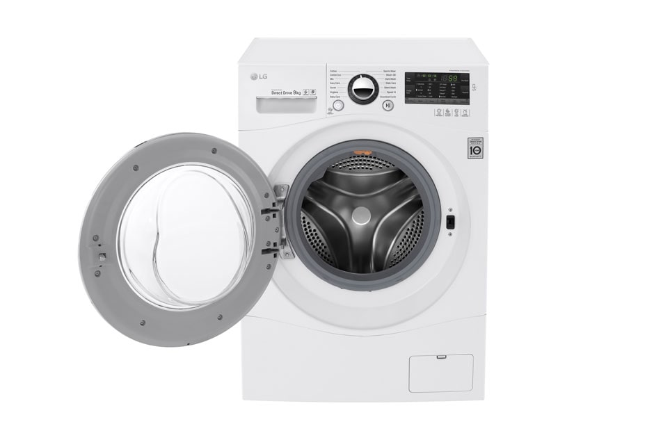 LG 9kg Front Loader Washing Machine with 6 Motion Direct Drive & TurboClean®, WD1409NPW