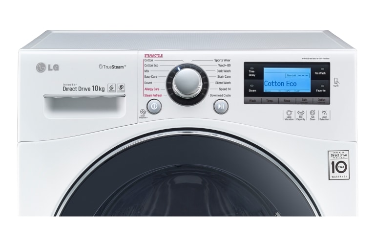 LG 10kg Front Loader Washing Machine with TrueSteam®, WD1410SBW