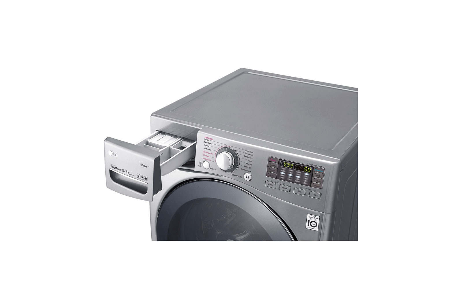 LG 15kg/8kg Front Load Washer Dryer Combo with True Steam®, WDC1215HSVE