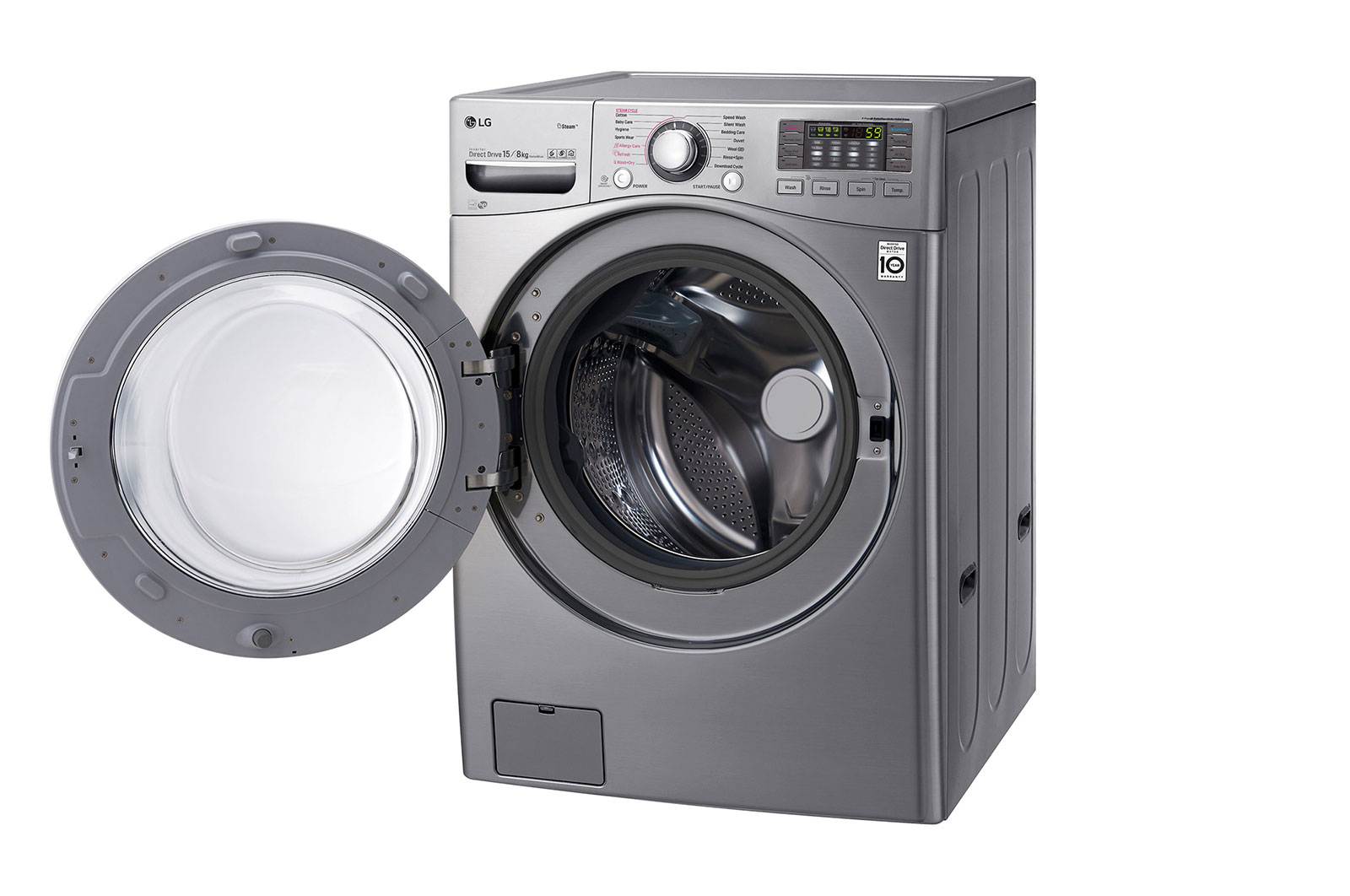 LG 15kg/8kg Front Load Washer Dryer Combo with True Steam®, WDC1215HSVE