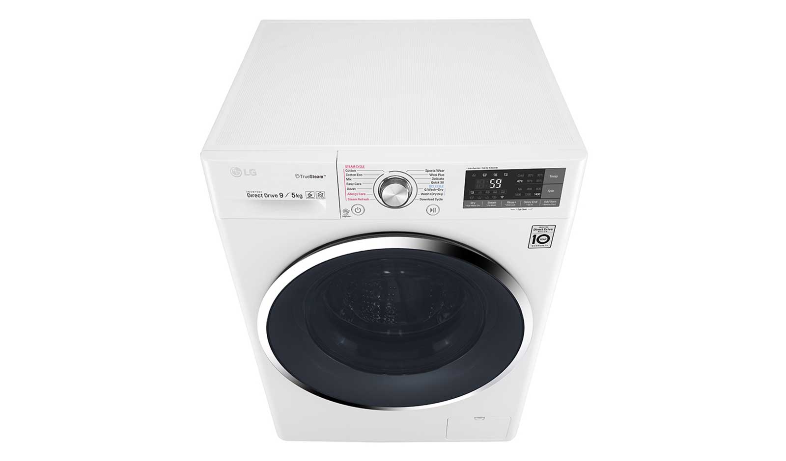 LG 9kg/5kg Front Load Washer Dryer Combo with True Steam®, WDC1409HCW