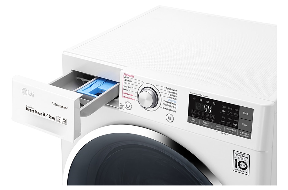 LG 9kg/5kg Front Load Washer Dryer Combo with True Steam®, WDC1409HCW