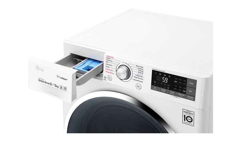 LG 9kg/5kg Front Load Washer Dryer Combo with True Steam®, WDC1409HCW