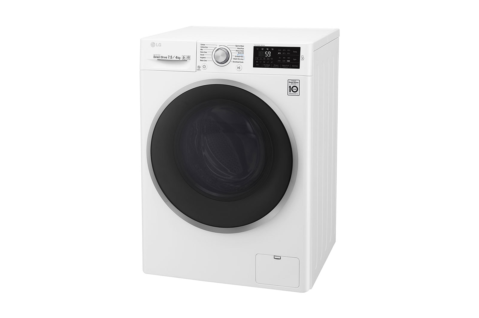 LG 7.5kg/4kg Front Loader Washer Dryer Combo with 6 Motion Direct Drive, WDC1475NCW