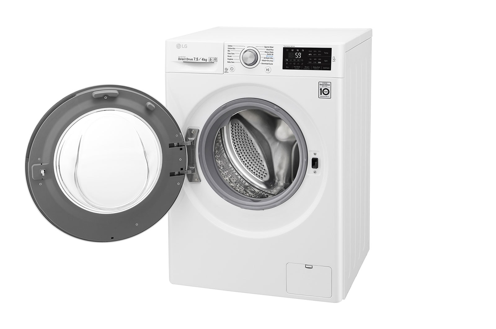 LG 7.5kg/4kg Front Loader Washer Dryer Combo with 6 Motion Direct Drive, WDC1475NCW