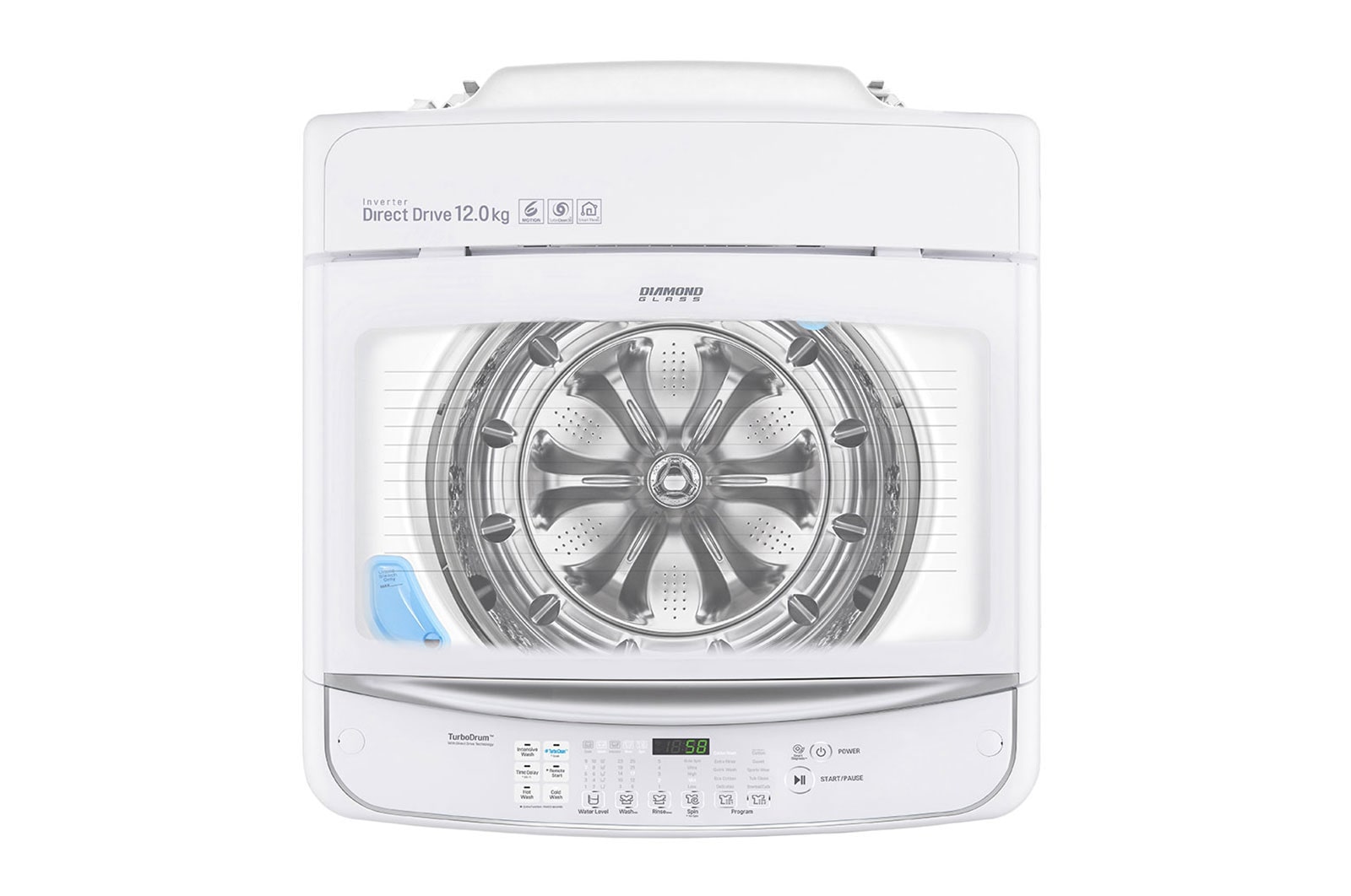 LG 12kg Top Load Washing Machine with TurboClean3D™, WTG1234WF