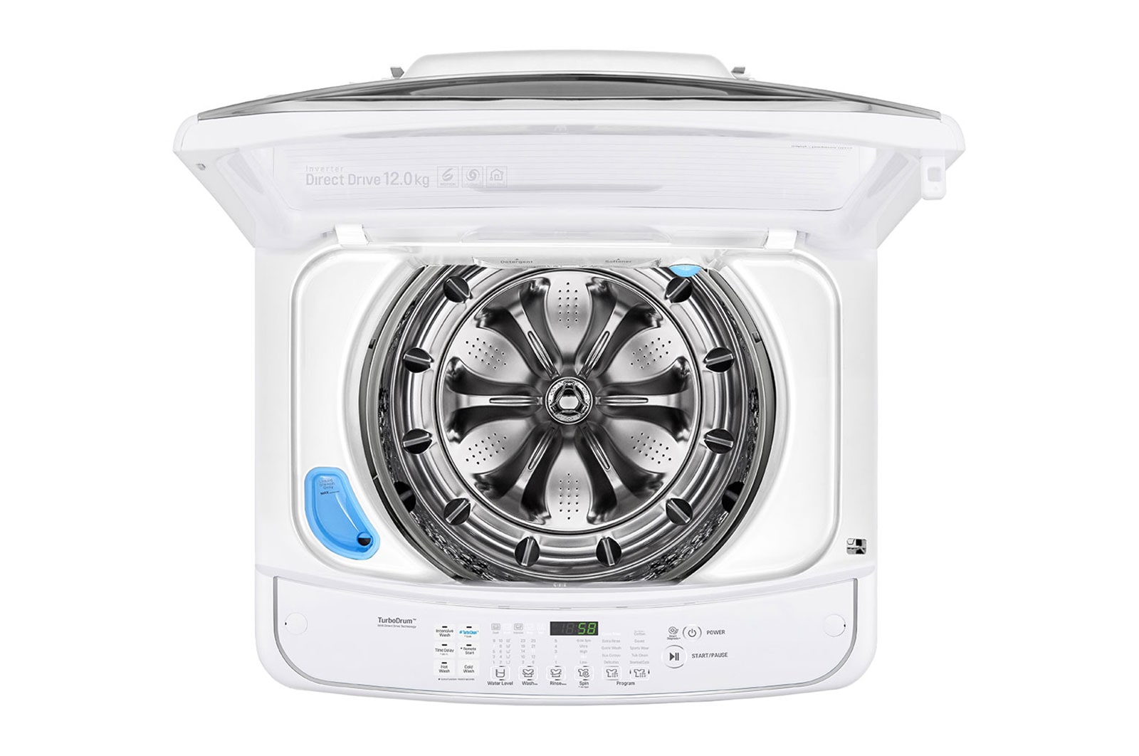 LG 12kg Top Load Washing Machine with TurboClean3D™, WTG1234WF