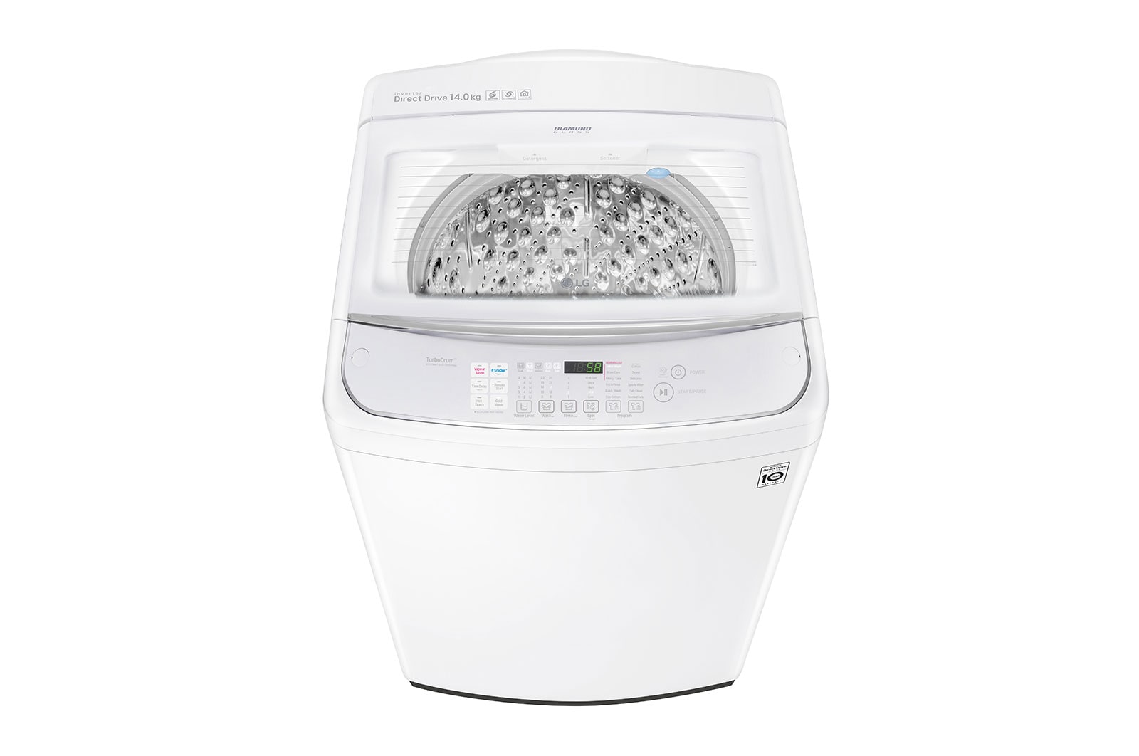 LG 14kg Top Load Washing Machine with TurboClean3D™, WTG1434WHF