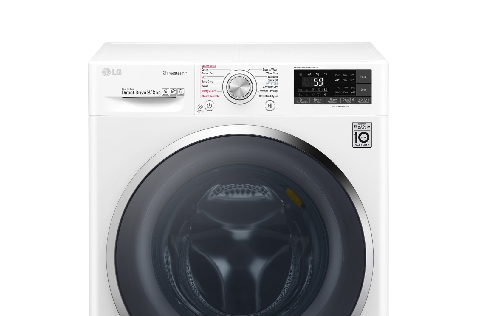 LG 9kg/5kg Front Load Washer Dryer Combo with True Steam®, WTW1409HCW