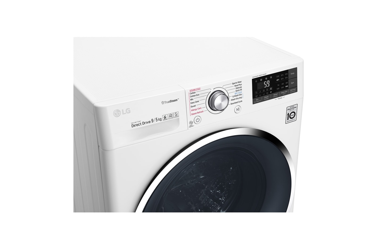 LG 9kg/5kg Front Load Washer Dryer Combo with True Steam®, WTW1409HCW