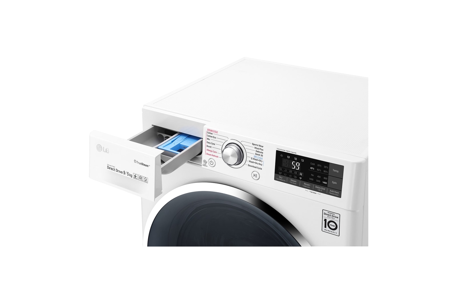 LG 9kg/5kg Front Load Washer Dryer Combo with True Steam®, WTW1409HCW