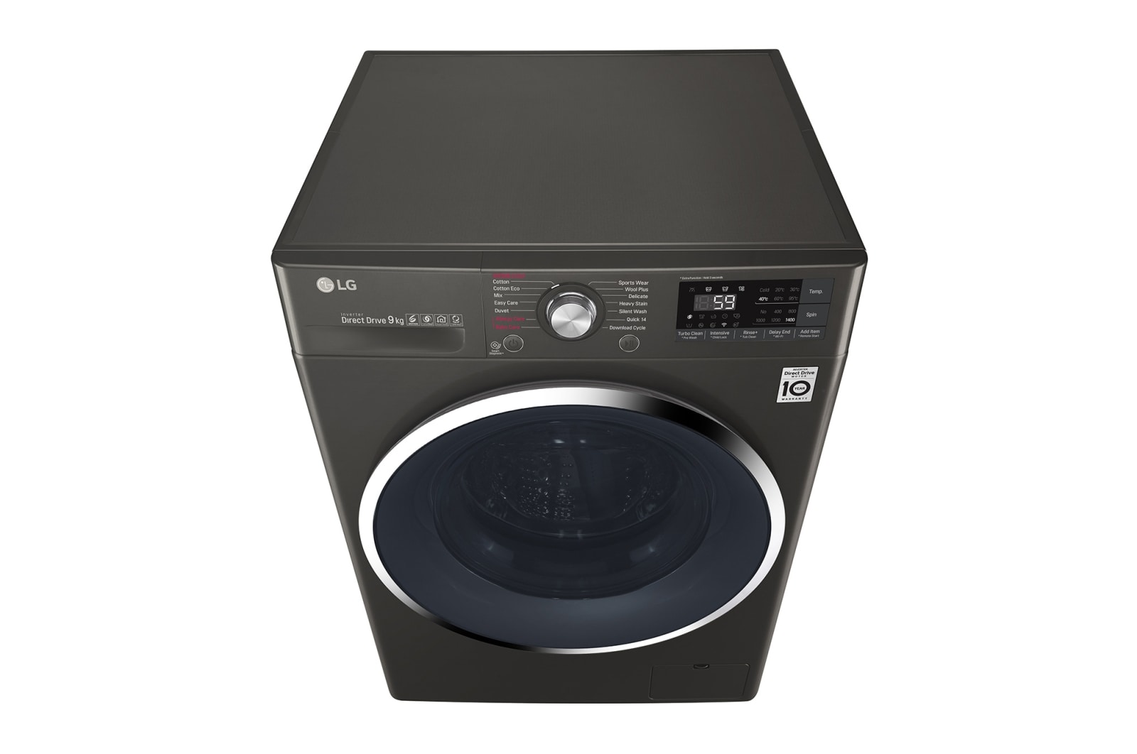 LG 9kg Front Load Washing Machine with Vapour, WTW1409VCB