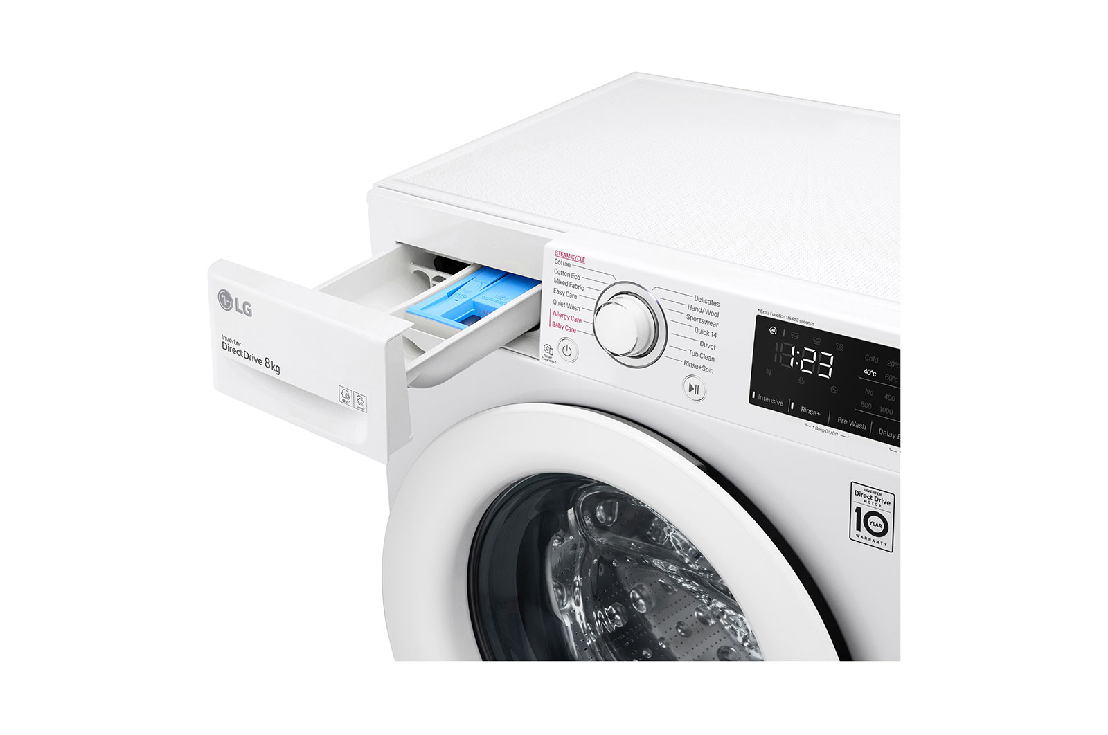 LG 8kg Front Loader Washing Machine with 6 Motion Direct Drive, WV3-1208W