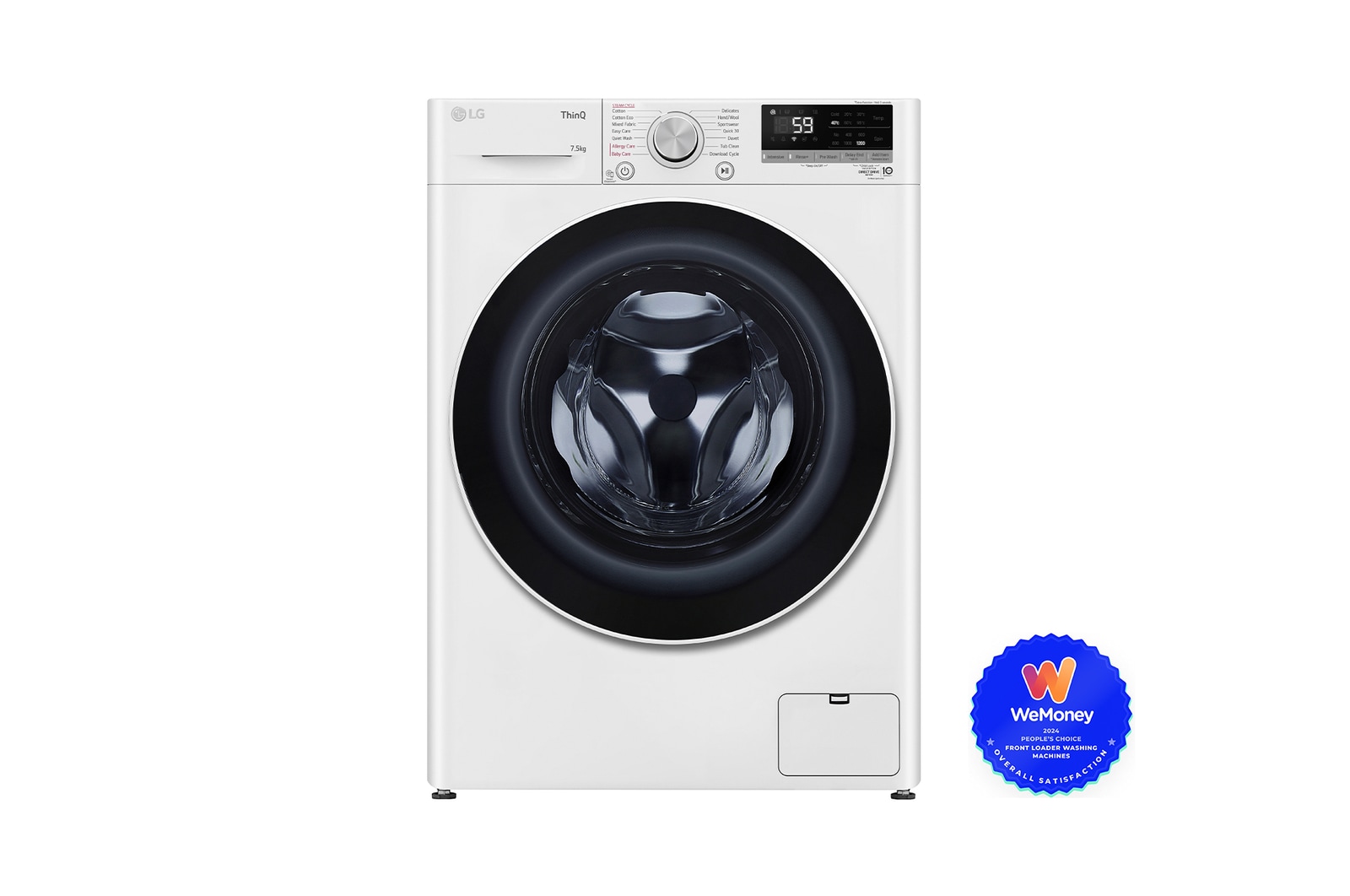 Front view of 7.5kg Series 5 Front Load Washer - Steam WV5-1275W