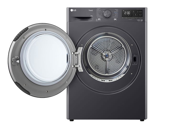 LG 10kg Series 6 Front Load Washing Machine + 10kg Series 5 Heat Pump Dryer Bundle - Grey Finish, WV6-1410SG
