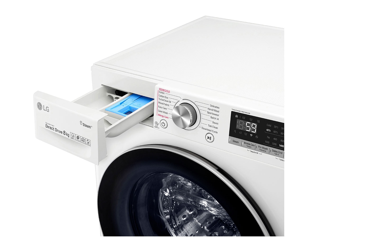 LG 8kg Front Load Washing Machine with Steam+, WV7-1408W