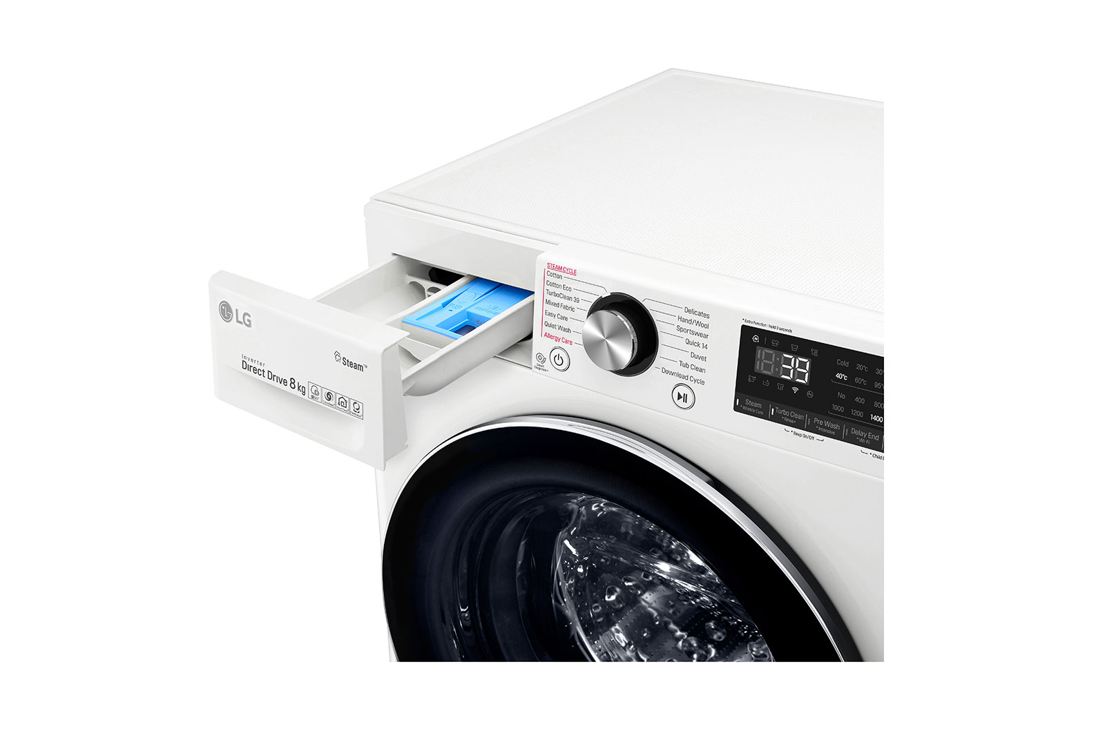 LG 8kg Front Load Washing Machine with Steam+, WV9-1408W