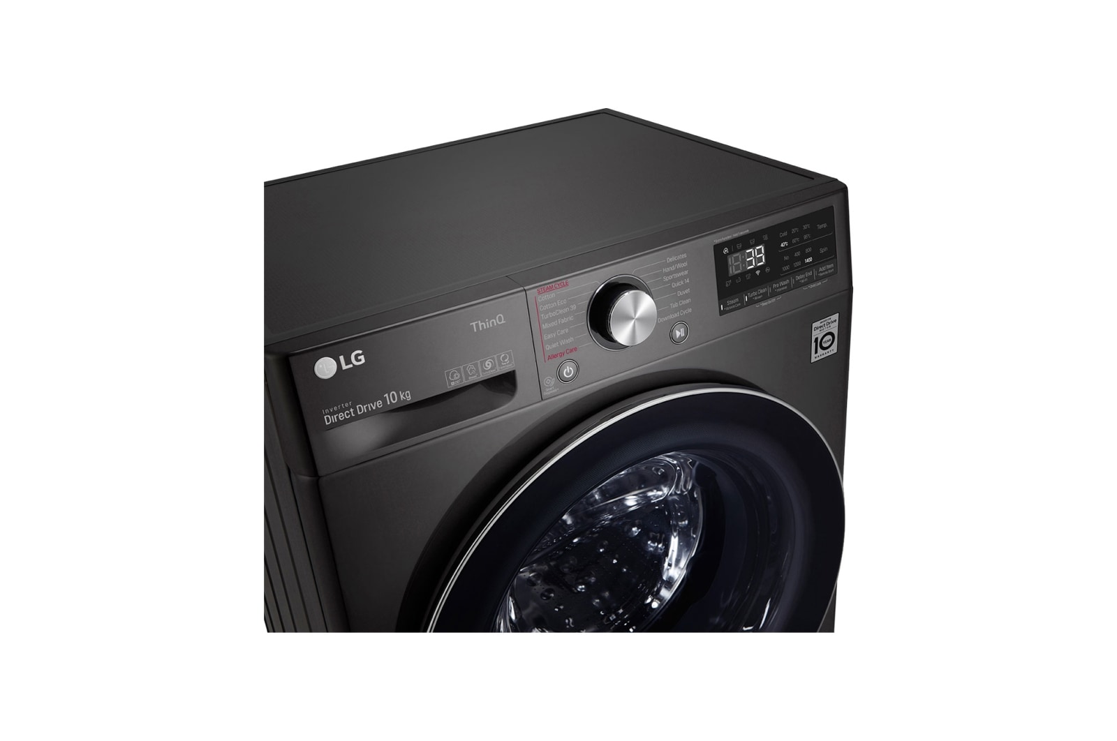 LG 10kg Series 9 Front Load Washing Machine with Steam+, WV9-1410B