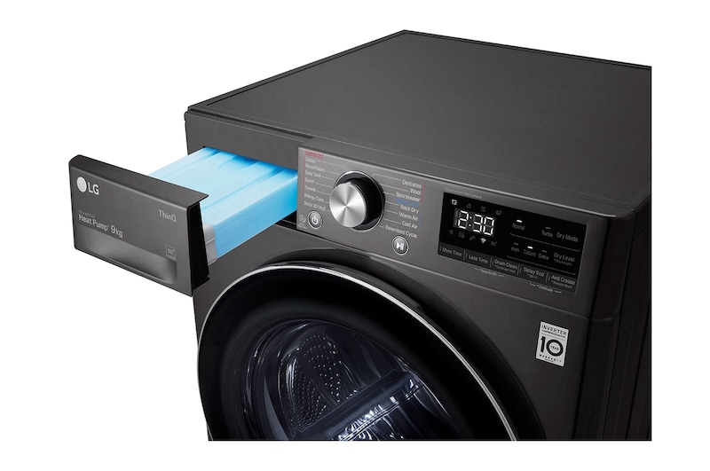 LG 12kg Series 9 Front Load Washing Machine + 9kg Heat Pump Dryer Stacking Kit Bundle, WV9-1412SB