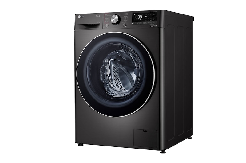 LG 12kg Series 9 Front Load Washing Machine + 9kg Heat Pump Dryer Stacking Kit Bundle, WV9-1412SB