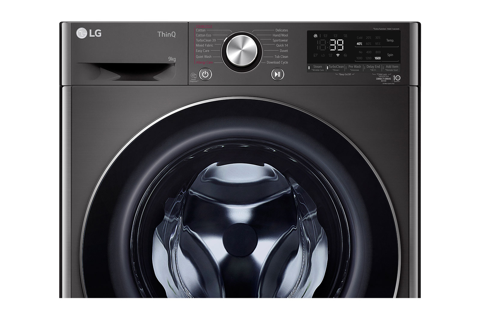 LG 9kg Series 9 Front Load Washer - 5 Star, WV9-1609B