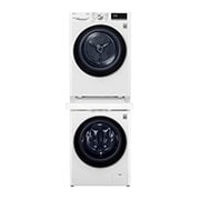 LG 10kg Series 9 Front Load Washing Machine + 9kg Heat Pump Dryer Stacking Kit Bundle, WV9-1610SW