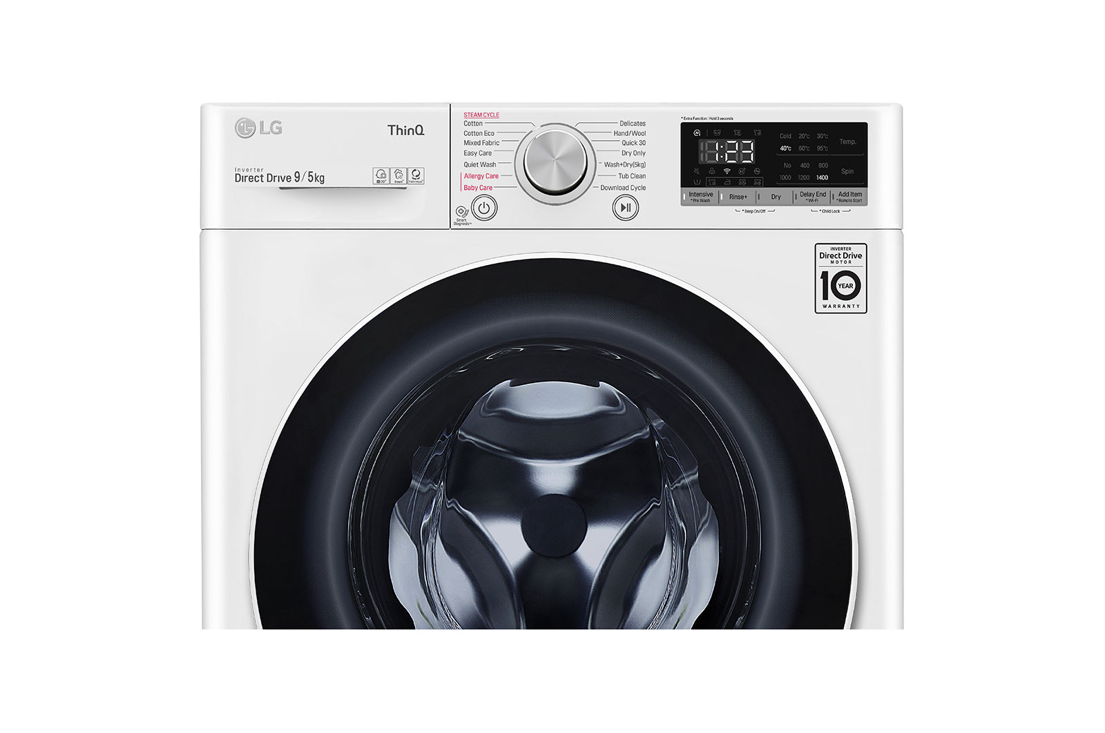 LG 9kg/5kg Series 5 Front Load Washer Dryer Combo with Steam, WVC5-1409W