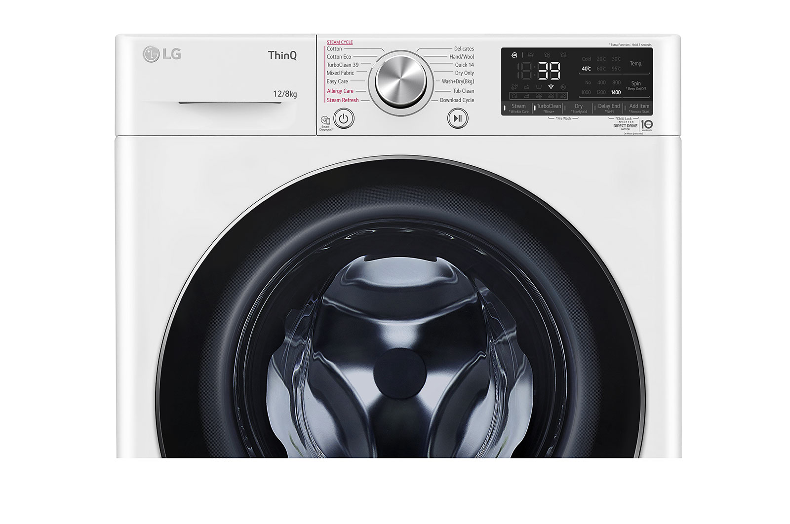 LG 12/8kg Series 9 Washer Dryer Combo - Steam, WVC9-1412W