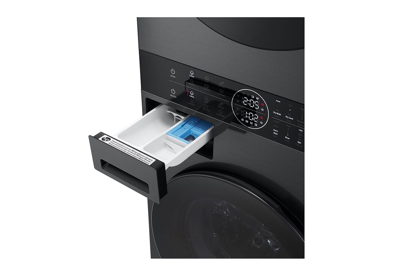 LG 12/9kg WashTower™ All-In-One Stacked Washer Dryer in Platinum Black, WWT-1209B