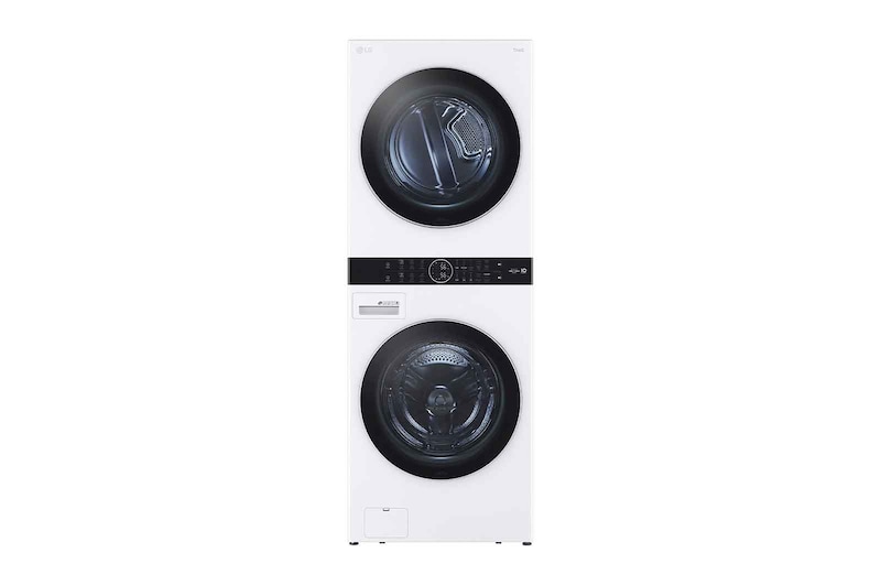 Front view of 17kg WashTower™ Stacked Washer Dryer White WWT-1710W