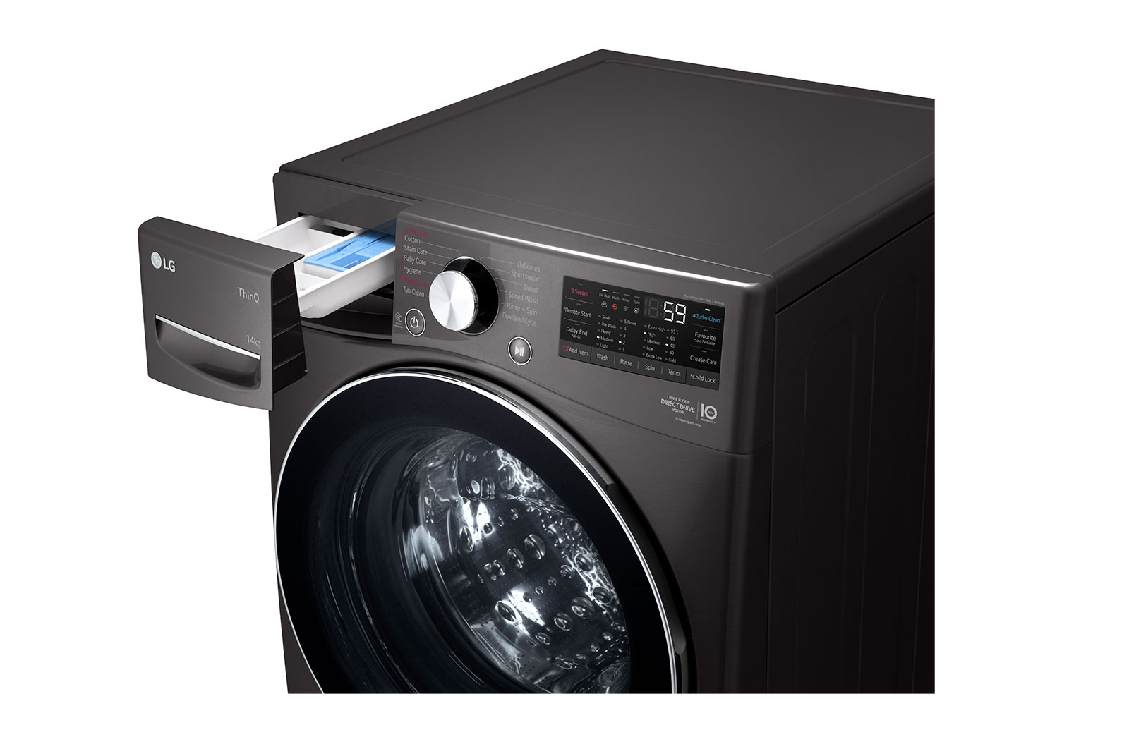 LG 14kg XL Capacity Front Load Washing Machine with Steam+, WXL-1014B