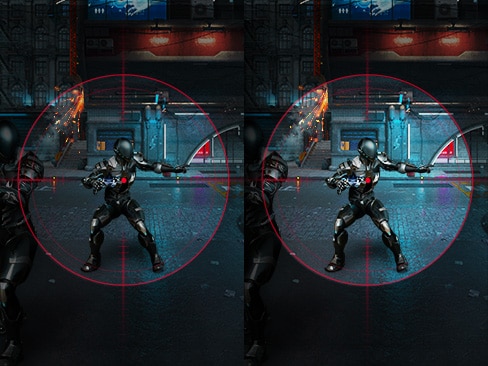 Comparison of Black Stabilizer - The left image is the Black Stabilizer 'off,' and the Right image is the Black Stabilizer 'on'