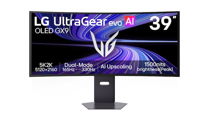 Front view of 39-inch UltraGear evo GX9, The World’s First 5K2K 330Hz Gaming Monitor (39GX950B)