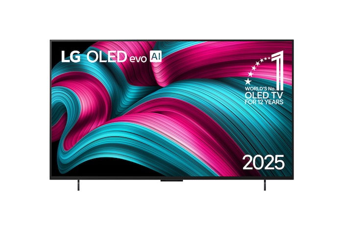 Vista traseira da Smart TV 4K LG OLED evo AI C5.