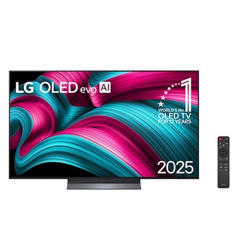 Vista frontal da Smart TV LG OLED evo AI C5 4K de 65 polegadas 2025 OLED65C5PSA