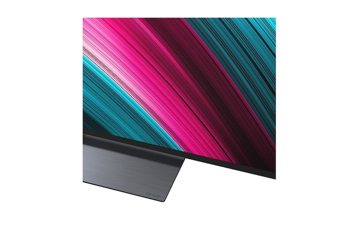 Vista lateral da Smart TV 4K LG OLED evo AI C5.
