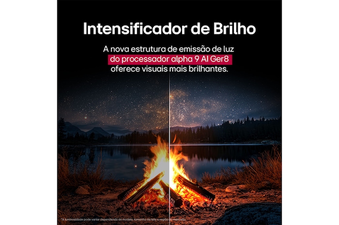 Um papagaio colorido em ultra-alta definição sobre um fundo preto. Gotas de água estão suspensas no ar ao seu redor. A imagem demonstra a tecnologia Cores perfeitas, com as diferentes tonalidades do corpo do papagaio vibrantes e nítidas. Diferentes logotipos de certificações UL e Intertek são exibidos. Eles se referem a 100% de fidelidade de cores e 100% de volume de cores. Também é visível o texto: verifique a marca de certificação Cores perfeitas.