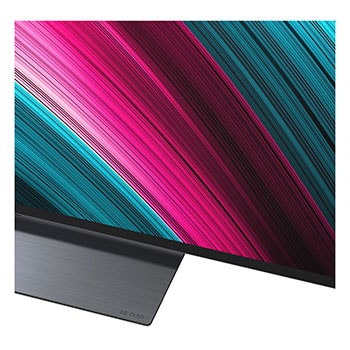 Vista lateral da Smart TV 4K LG OLED evo AI C5.