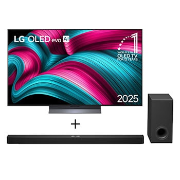 Combo Smart TV LG OLED evo AI C5 4K de 77 polegadas 2025 OLED77C5 + Soundbar LG S90TY