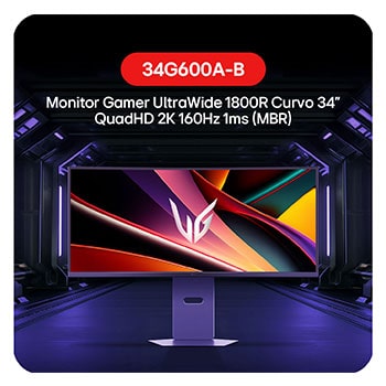 front view of the monitor of 34G600A-B with the stand down