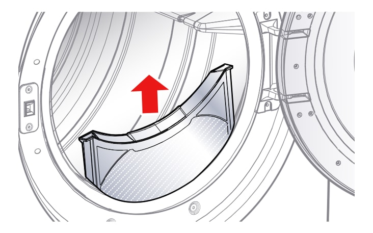 Remova o filtro retentor de fiapos da secadora