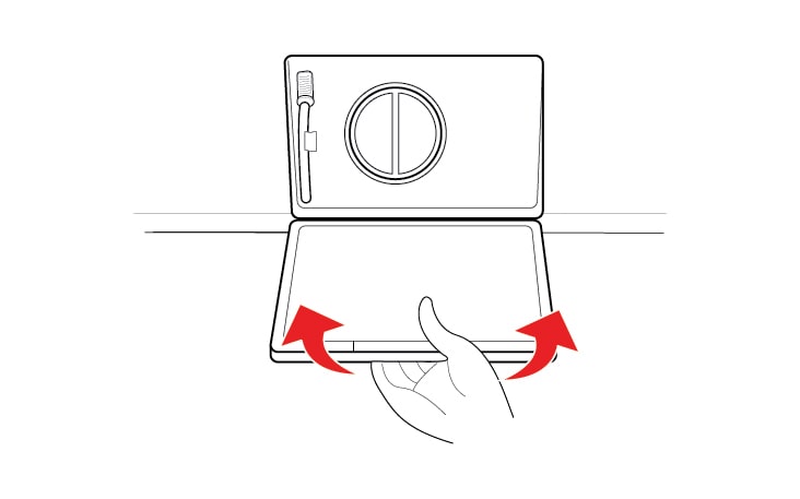 Feche a tampa inferior