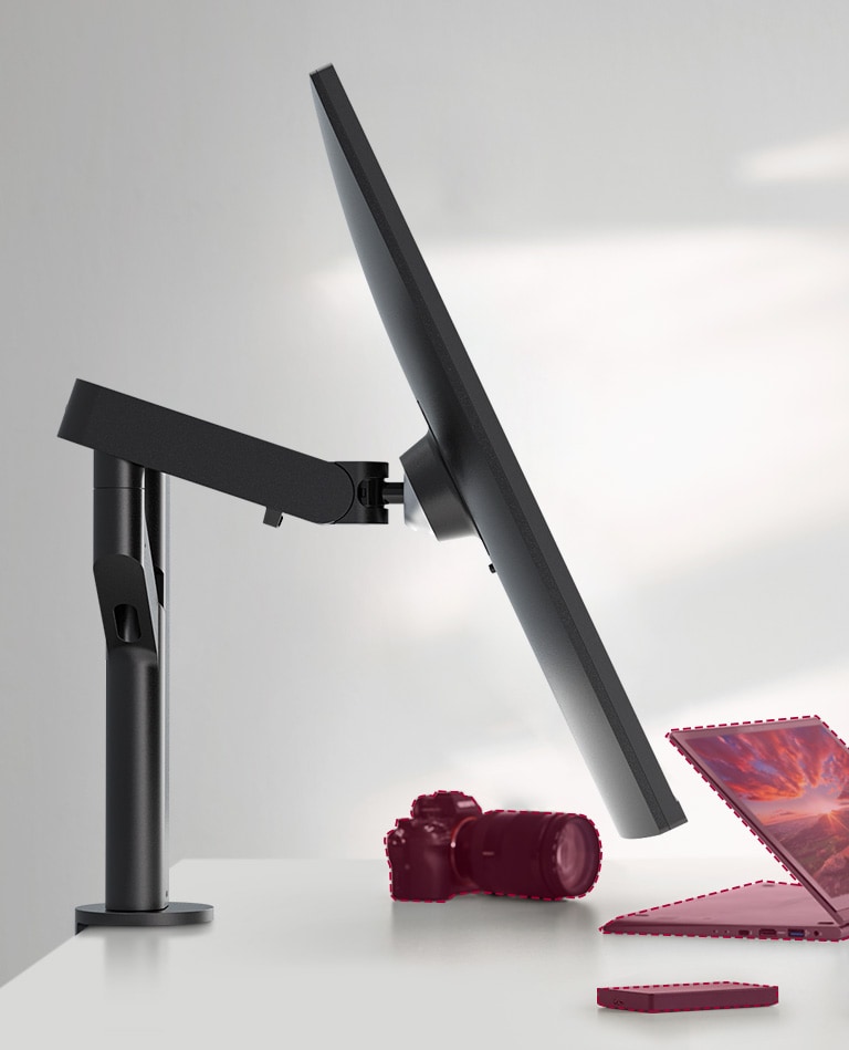 O design compacto ocupa muito pouca superfície da mesa e também contribui para uma instalação mais fácil.