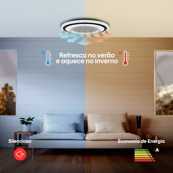 Refresca no verão e aquece no inverno
