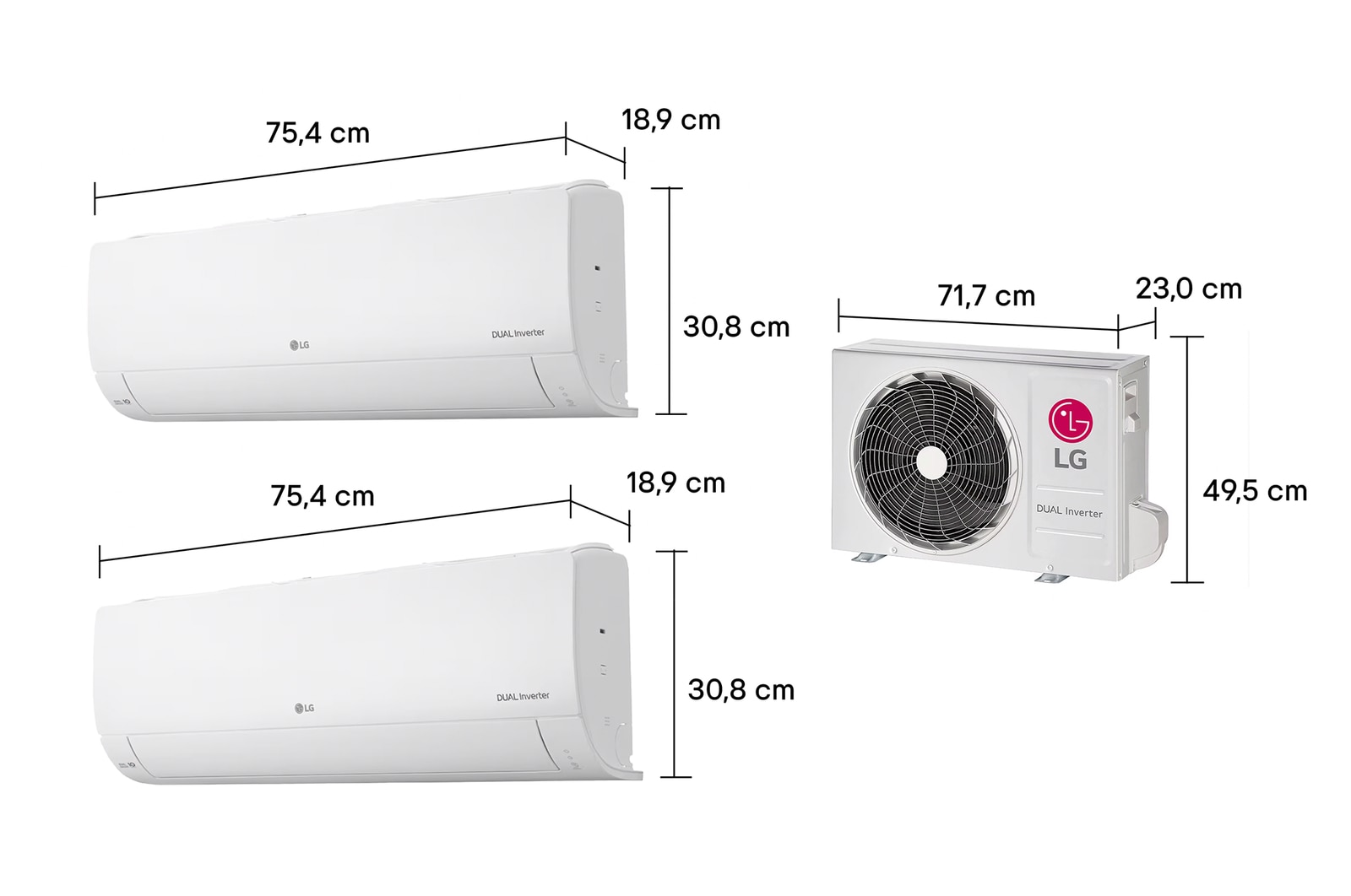 LG Ar-Condicionado LG AI Dual Inverter Voice Bi-Split Frio (Evaporadoras 9.000+9.000 BTU) 220V, S32Q16SA181