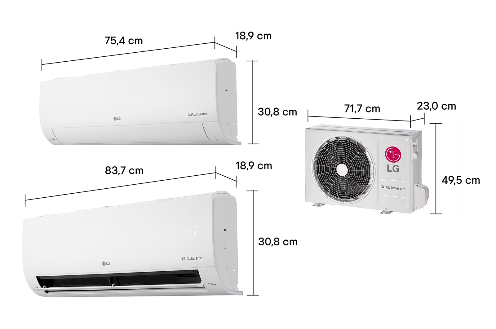 LG Ar-Condicionado LG AI Dual Inverter Voice Bi-Split Frio (Evaporadoras 9.000+12.000 BTU) 220V, S32Q16SA212